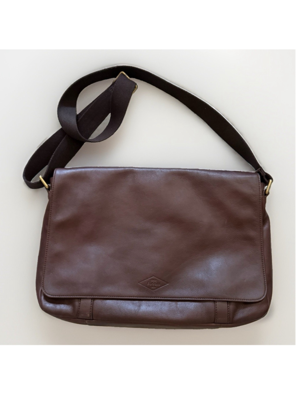 Fossil Brown Leather Messenger Bag